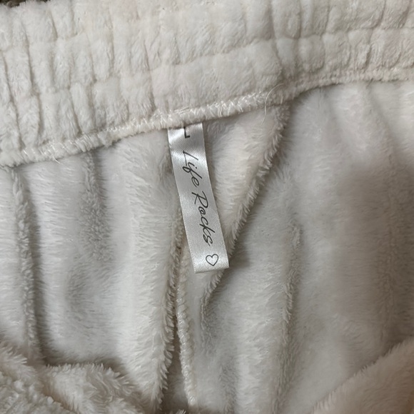 White Ribbed Lounge Pants - Picture 2 of 2
